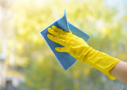 Spot cleaning upholstery in a Kensington living room