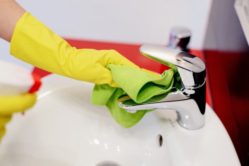 Local office cleaning team working in a mixed-use Kensington building