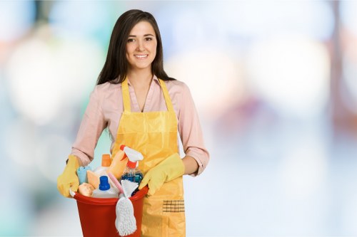 Detailed office cleaning for desks and communal areas in W8